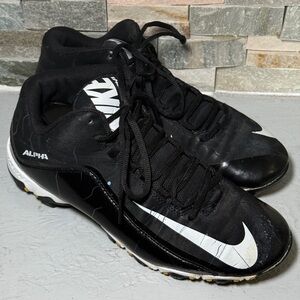 Nike Black Sports Cleats with White Swoosh